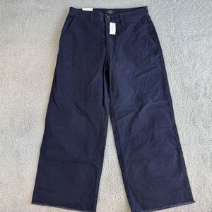 Banana Republic Pants Womens 4 Blue‎ Wide Leg Crop High Rise Casual Cotton NEW